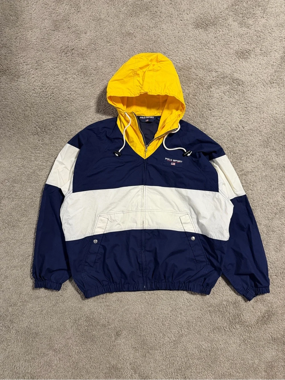 Vintage 1990s Polo Sport by Ralph Lauren colorblocked windbreaker jacket